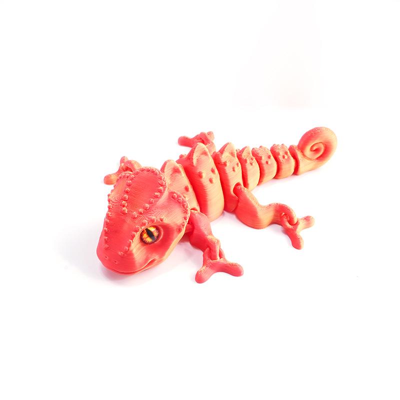3D Printed Movable Chameleon Toy - Children's Interactive Animal Ornament