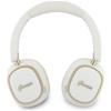 Guess Bluetooth ENC Rectangle Metal Script White Over-Ear Headphones