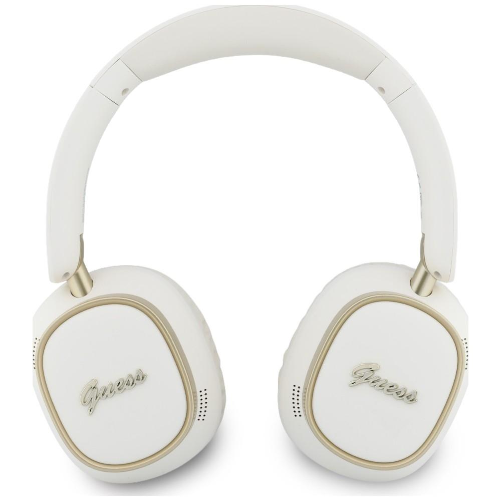 Guess Bluetooth ENC Rectangle Metal Script White Over-Ear Headphones