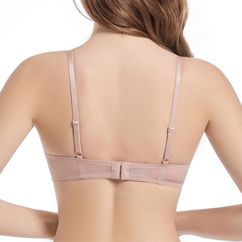 Rabbit Ear Cup Underwear Bra Bra Women's Embroidery Lace Gathering Big Breasts Small Women's Anti-Sagging