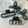 2024 High-End Olive Green Shark Claw Hair Clip for Women - Elegant Headwear Accessory