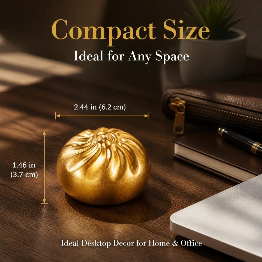 Retro Brass Brass Bao Bun Figurine Chinese Style Realist Fortune Bun Ornament Wealth Decor Steaming Lucky Pouch Figurine