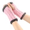 Double Side Plush Winter Warm Gloves - Exposed Finger Design