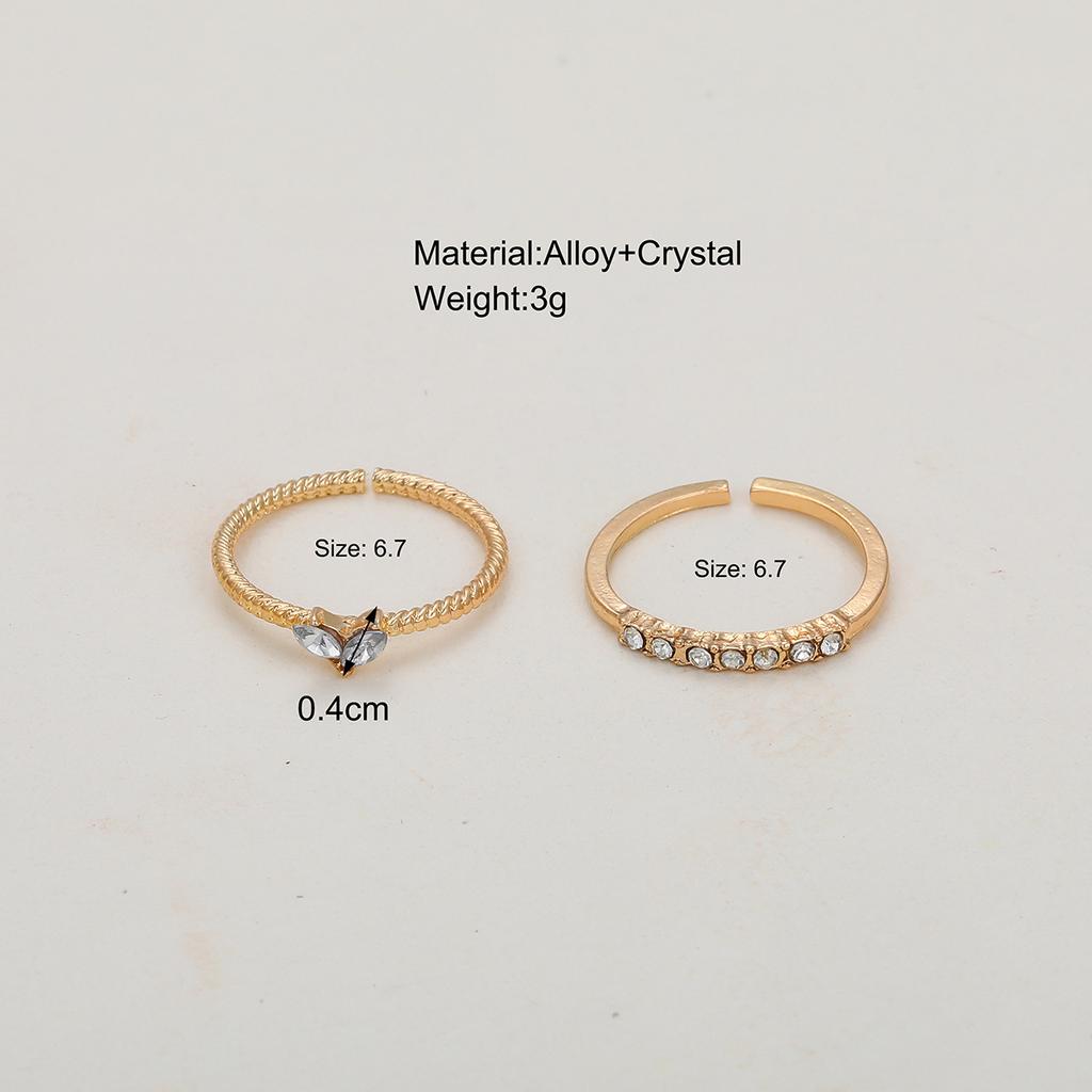 Adjustable Zircon Heart-shaped Ring Exquisite Light Luxury Ring Open Heart Set Rhinestone Joint Ring Engagement Wedding Jewelry