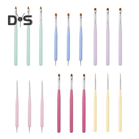 Nail Art Brushes Set Nail Design Painting Brush Kit for Gel Acrylic Detailing Dotting Ergonomic Handles Nail Dotting Tool for Beginners Pros
