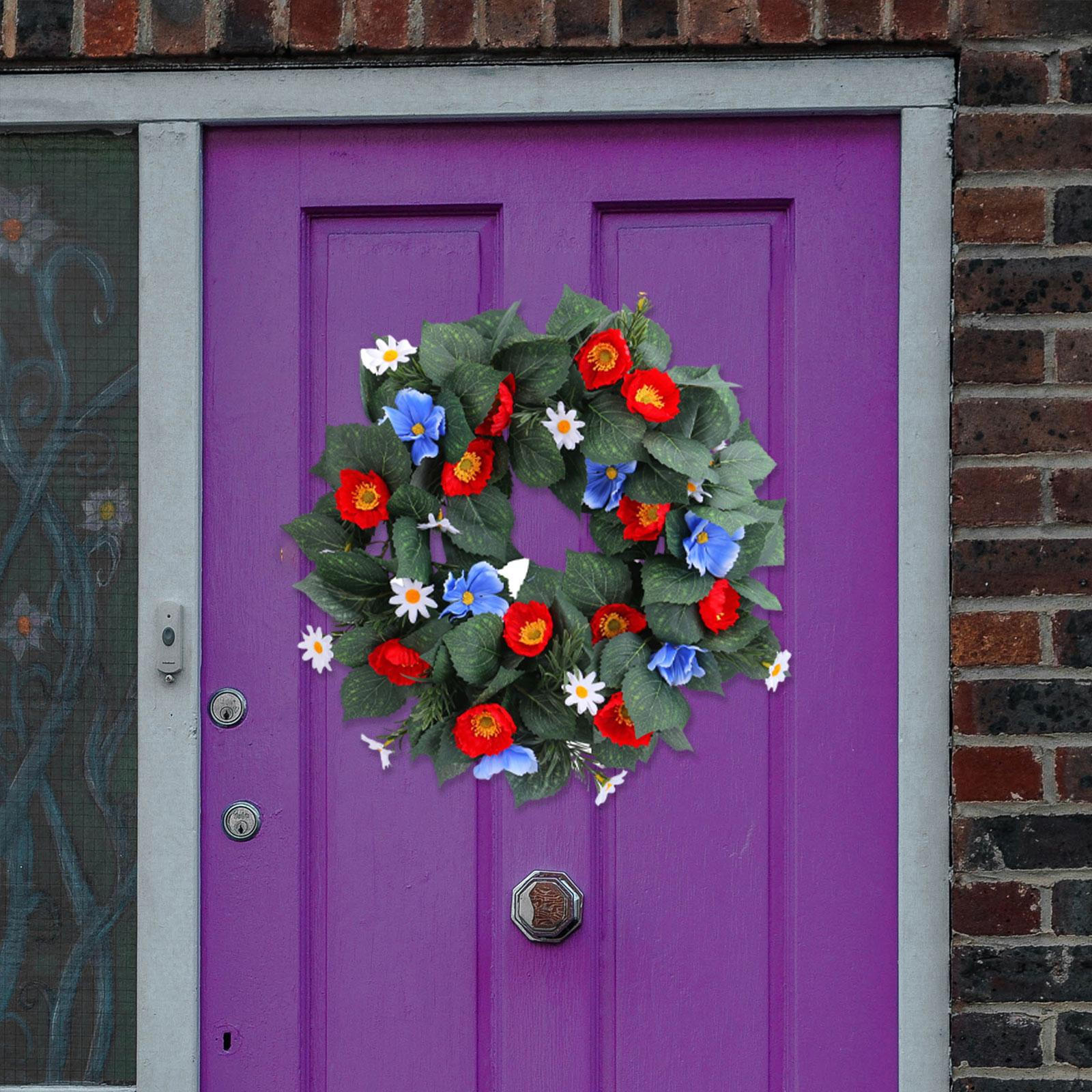 Patriotic Independence Day Wreath Artificial Flower Decor 4TH of July Hanging