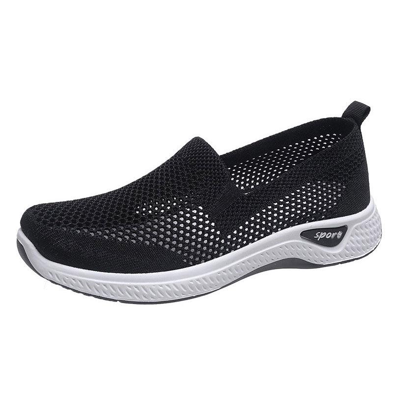 Mesh shoes women's summer new women's shoes one pedal hollow breathable mother shoes soft sole casual women's shoes
