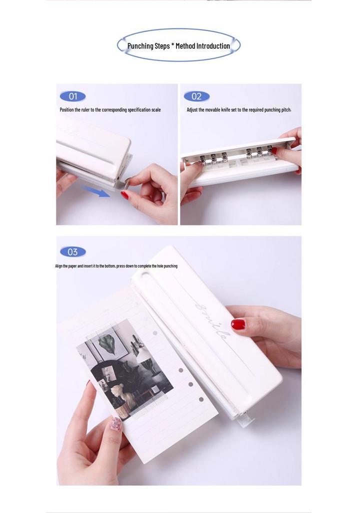 Punching Machine 9170: A6 Loose-leaf Six-hole Planner and File Round Hole Puncher