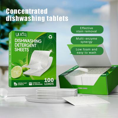 Premium Geschirrspüler Reinigungsset; 30/100 Spülmaschinentabs; Geruchsentferner für Öl-Schmutzentfernung; Geschirrspülblätter