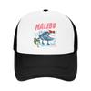 Pălărie Tip Trucker cu Imprimeu Cartoon Surfer Val Malibu Unisex Reglabilă Casual pentru Vară Plajă