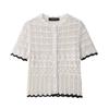 Kaslead New Women Clothes Western Style All-Match Mesh Knitted Short Sleeve Outerwear 6771121