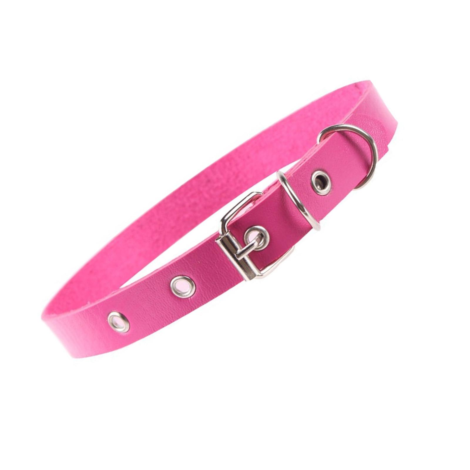 

Пояс-цепочка на ключицу в стиле панк-рок из искусственной кожи, регулируемое ожерелье-чокер для вечеринок и фестивалей горячий розовый
