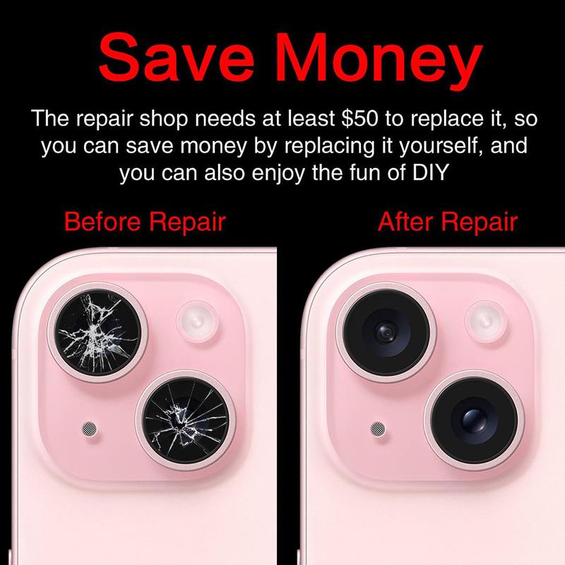 Rear Back Camera Lens Glass With Adhesive And Repair Tools Kit For iPhone 11 12 13 14 15 Pro Max Replacement