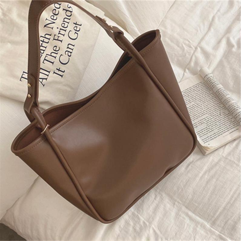 Women's Handbag Student Class Large-capacity Bag Solid Color Tote Bag Handheld Commuter Bag Underarm Bag