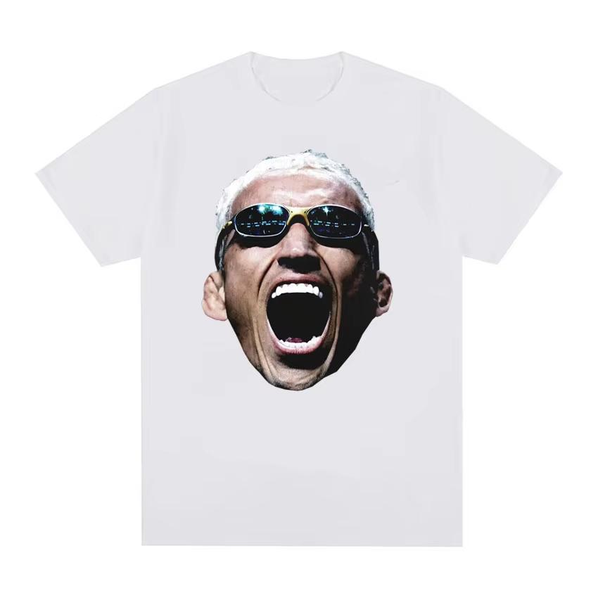 Limited Edition Charles Oliveira Large Face Pattern Tshirt Men Harajuku 2026 Springsummer Cotton Printed Shortsleeved top