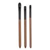 Three-Piece Portable Eyeshadow Brush Set: Base, Under-Eye, and Detail Brushes with Walnut Handles