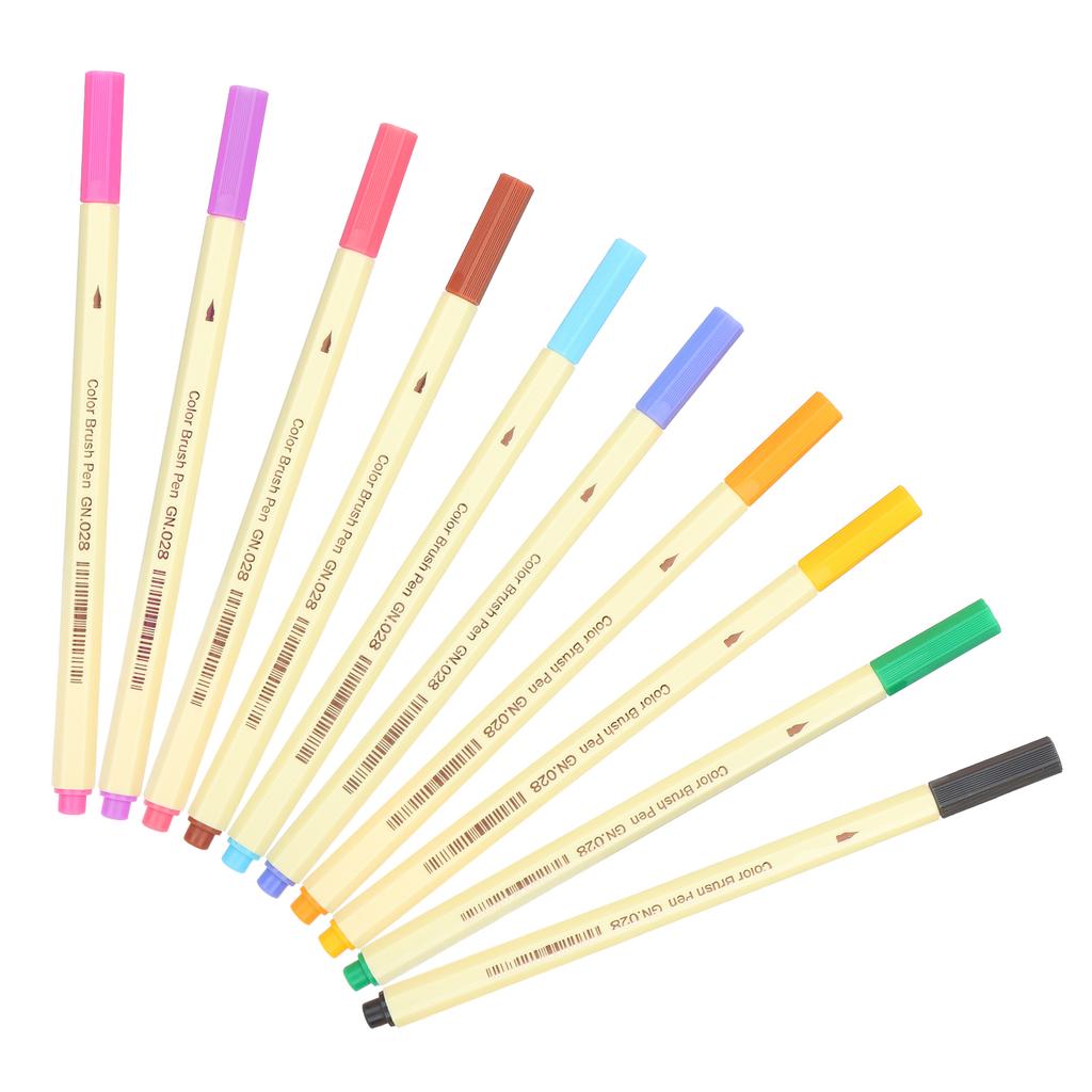 10Pcs Hook Line Pen 10‑Color Painted Watercolor Marker Sketch Drawing Coloring Supplies