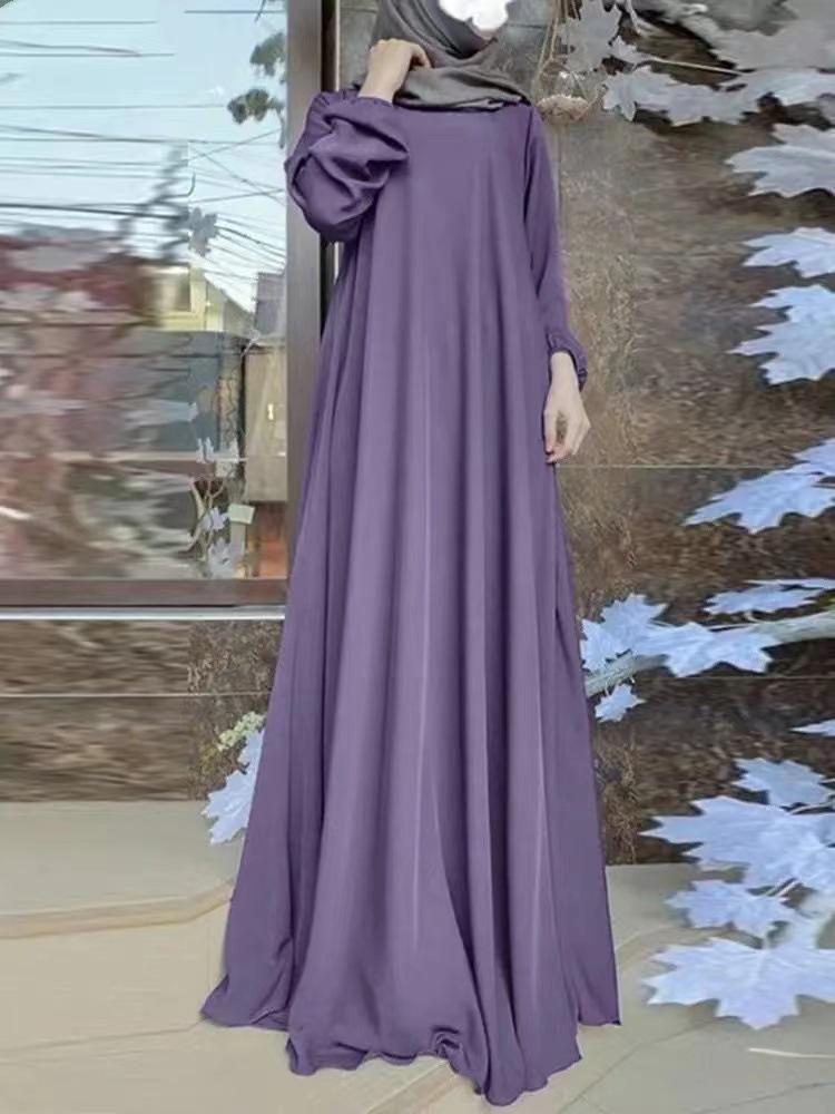 2024 Middle Eastern Muslim Casual Loose Long Robe Dress