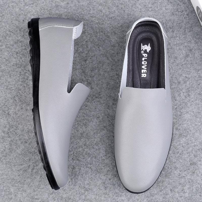 Simple Mens Casual Leather Shoes Versatile Men Loafers Comfy Mocasines Handmade Male Slip On Shoes Outdoor Travel Driving Shoes