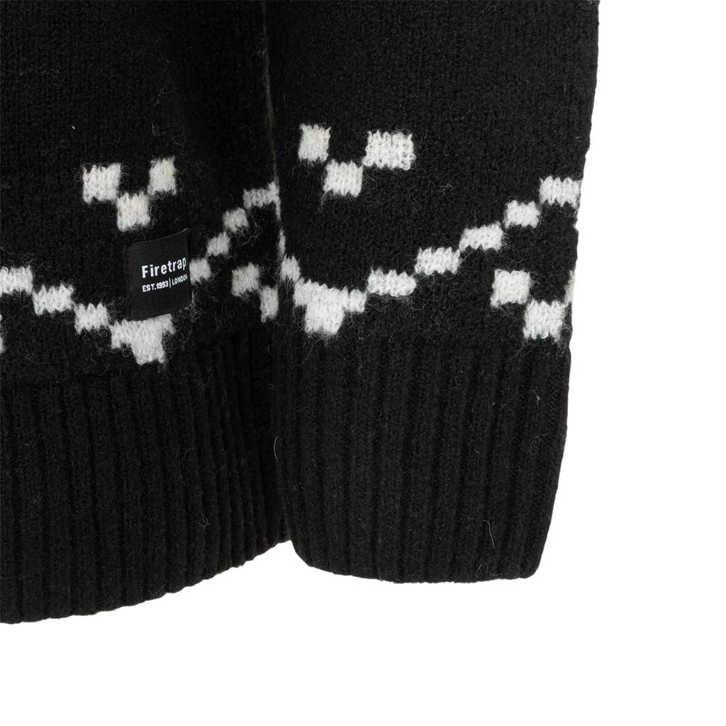 Firetrap Mens Fair Isle Polyester Blend Slim Casual Jumper