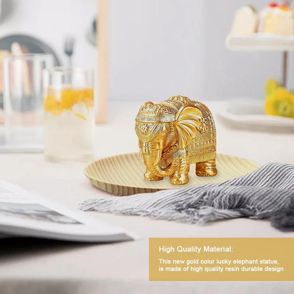 Gold Elephant Statue Large Gold Elephant Statue Home Office Decor Elephant Ornament Bookshelf TV Stand Decor Gifts for Women Mom