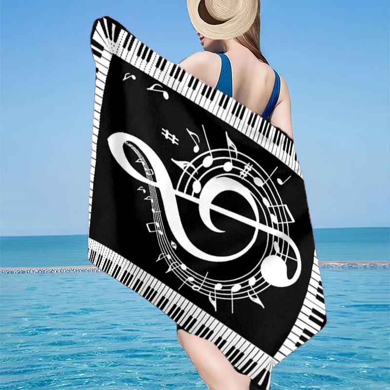 

Music Fusion Art Beach Towel, Super Soft Microfiber, Gift for Her/Him, Birthday, for Pool, Beach, Travel, Home Decor Fan gifts 70cmx140cm(27x55inch)