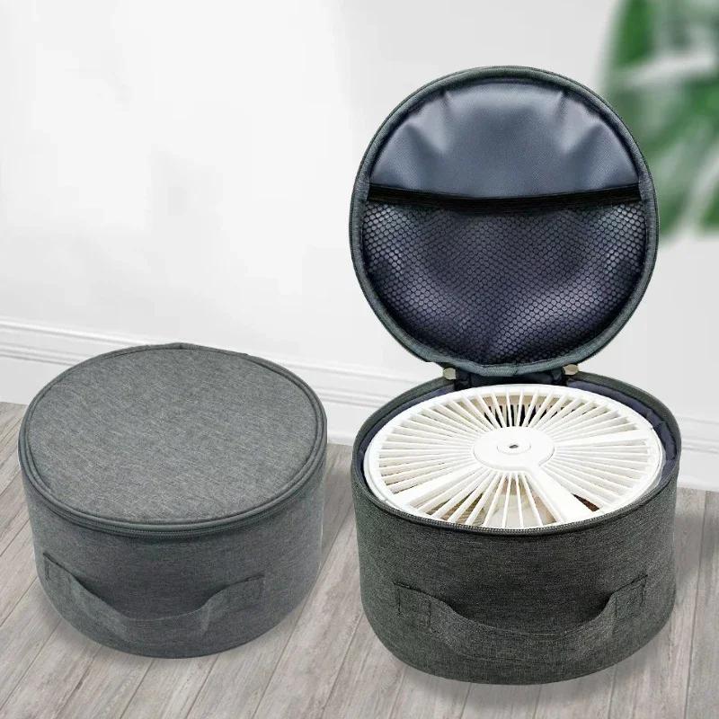 Telescopic Fan Storage Bag Waterproof Large Capacity Fan Hand Bag With Double Zipper And Mesh Pocket Folding Fan Storage Case