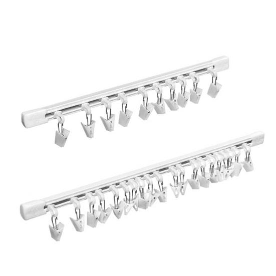 Hair Rope Rack Hanger for Closet 20 Clips Hair Bow Organizer Sliding Hair Accessories Storage Holder for Scarves Hair Bows Headbands