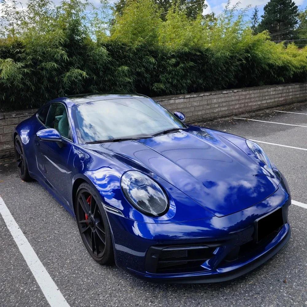 Film Autoadesivo in Vinile Metallizzato Blu Genziana per Auto, Pellicola Decorativa Esterna per Veicoli, Accessori