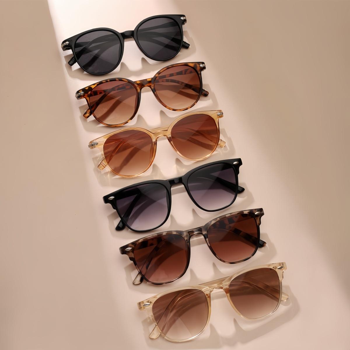 

6pcs European and American retro style unisex fashionable Y2K sunglasses trend versatile summer sun shading UV400 lightweight fr