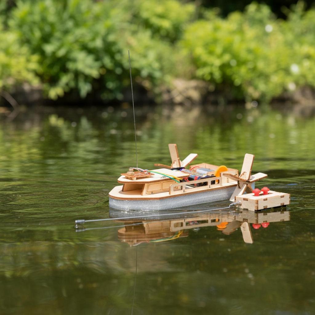 RC Boat Kit with Motor STEM DIY Wireless for Children