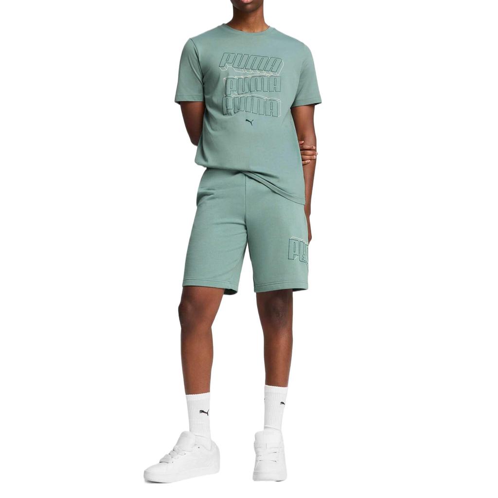 PUMA T Shirts Men's Green Crew Neck Moderate Straight Fit 687673-30