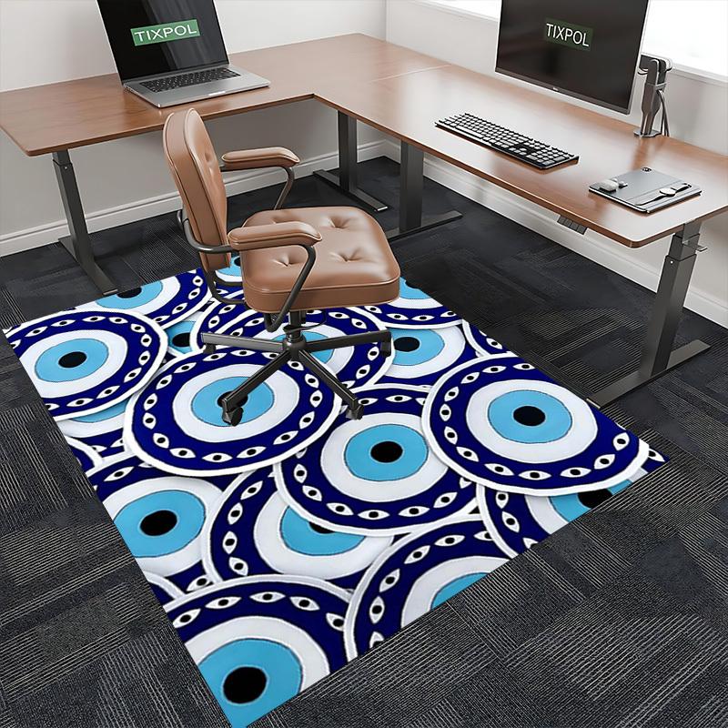 1pc Evil Eye Design Chair Mat - Anime Cartoon Pattern, Non-Slip Carpet for Office Chairs, Suitable for Home Decor, Living Room, Bedroom, Game Room, Fe
