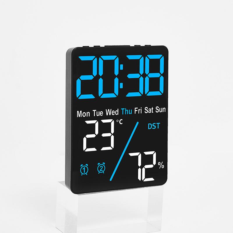 New Alarm Clock Gift Multifunctional Digital Electronic Clock Large Screen Alarm Clock Simple Setting Temperature and Humidity Clock