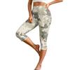 Damen High Waist Caprihose mit elastischem Bund, Slim Fit, lässig, dehnbar, verkürzte Leggings mit seitlichen Schlitzen für den Alltag