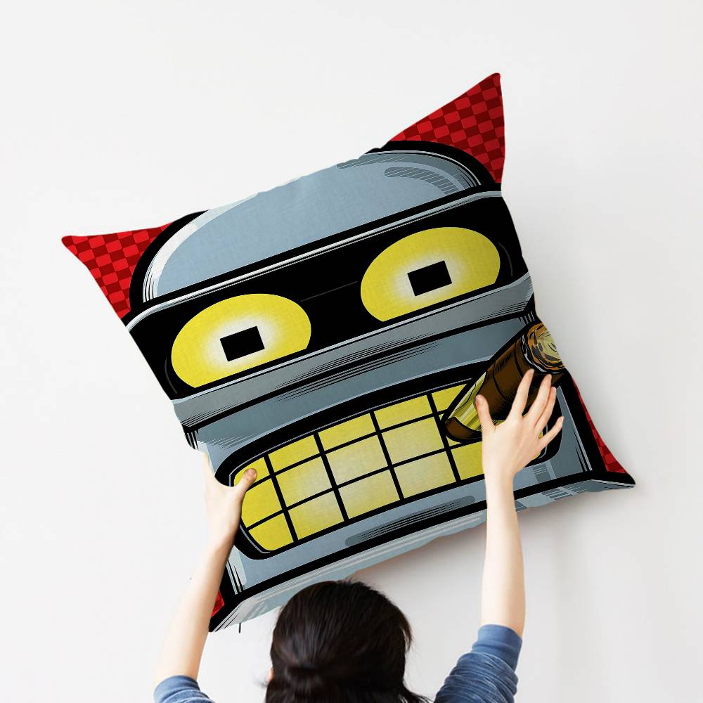 Cartoon F-Futuramas Personalized Picture Text Home Decorative Pillows Household Gifts 45X45Cm