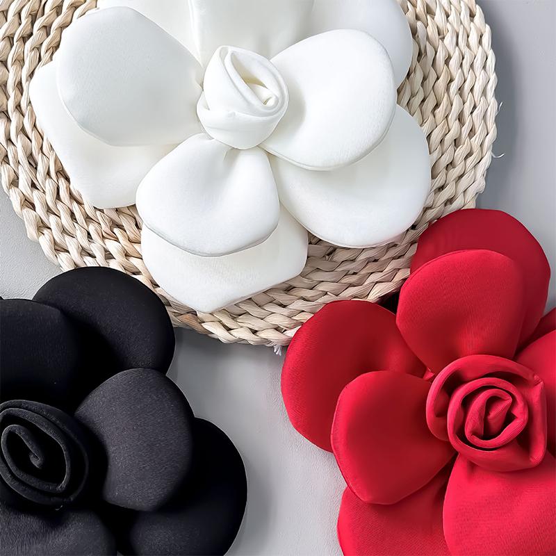 3D Flower Petal Applique Dress Garment Accessories Camellia Flower Patches Handmade Clothing Dress Decoration Corsage