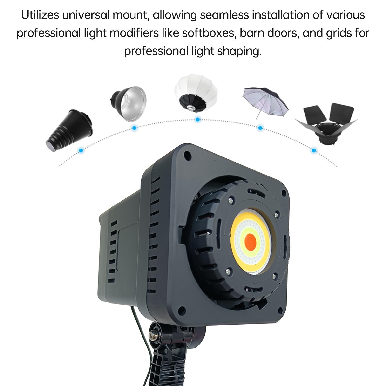 

100W Bi Color COB LED Video Light 2700K 6500K Photography Fill Light for Studio Photography Video Recording