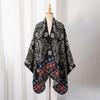 Winter Women Men Scarf Layers Poncho Retro Floral Print Wrap Shawl Scarve Capa Para Mujer Pashmina Cloak New Unisex Lady Male
