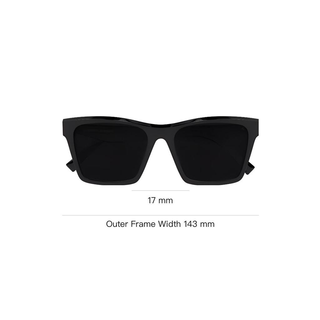 Saint Laurent Logo Irregular Shape Sunglasses Unisex Sunglasses Black SLM104F002