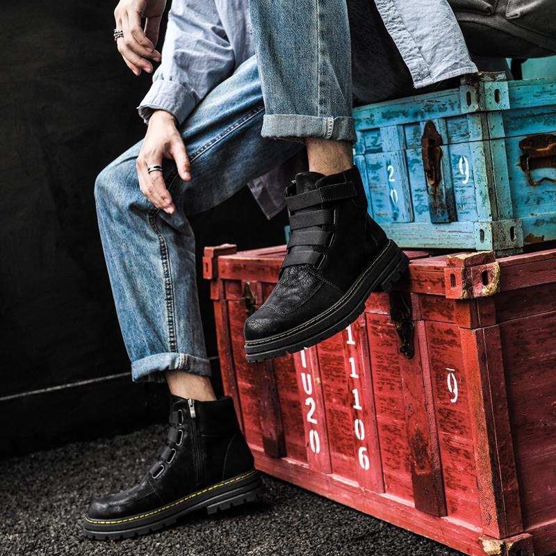 Unisex ručně vyráběné retro pánské boty z přírodní hovězí kůže Vodotěsné kotníkové sněhule Pánské boty