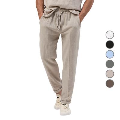 Herenbroek Zomer Heren Ademende Broek Joggingbroek Effen Kleur Linnen Fitnessbroek Joggen Fitness Streetwear