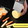 Stainless Steel Wavy Wolf Tooth Potato Cutter - Kitchen Vegetable Fancy Strip Knife