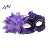 Mesh Flower Mask Half Face Masquerade for Women, Rhinestone Venetian Evening Party Mask, Costumes Accessory Halloween Carnival Prom Ball