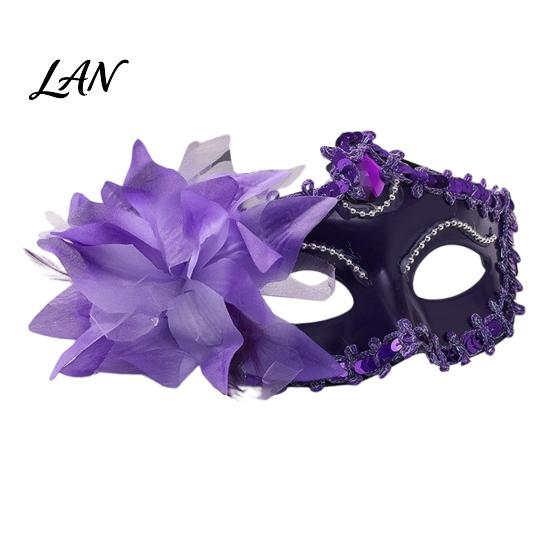 Mesh Flower Mask Half Face Masquerade for Women, Rhinestone Venetian Evening Party Mask, Costumes Accessory Halloween Carnival Prom Ball