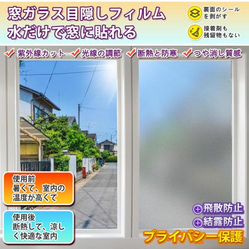 Coavas Fensterfolie, Milchglas-Displayschutz, Anti-Kondenswasser, Wärmeisolierend, Von außen unsichtbar, Wasserauftrag, Abziehbar, UV-Schutz