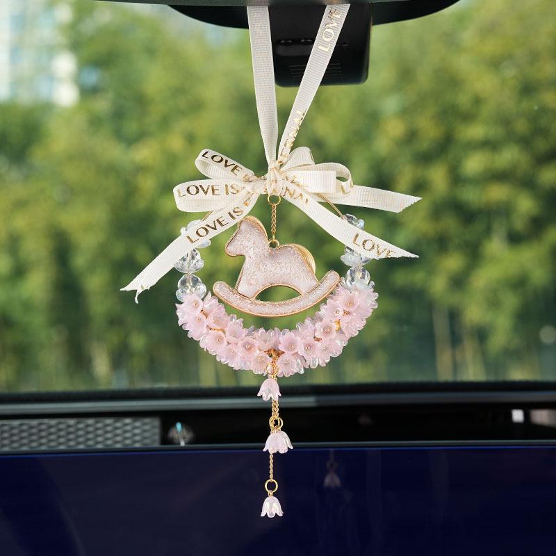 

Car pendant new rearview mirror decorative car hanging creative lily of the valley pony car pendant pendant