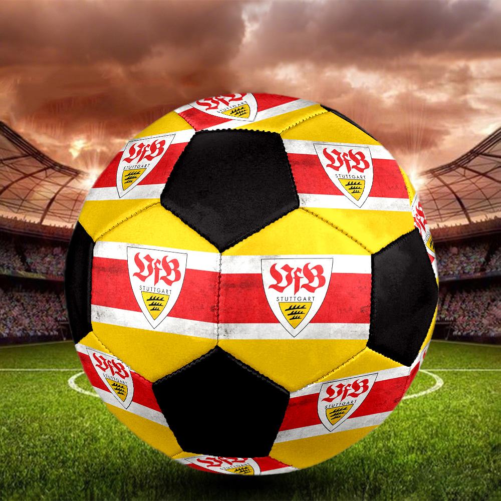 Stuttgart Football Club Indoor Soccer Ball Colorful All Ages Size 5 Machine Stitched PVC Competition Ready Durable High-Bounce