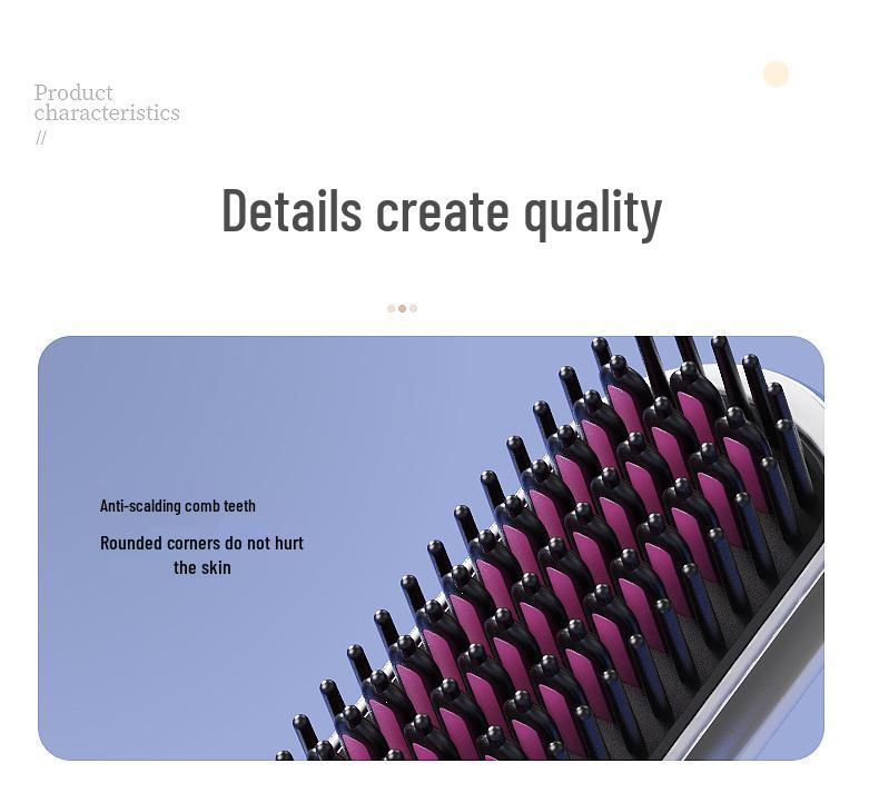 Rechargeable Portable Wireless Hair Straightener Comb with Negative Ions for Safe, Damage-Free Styling.