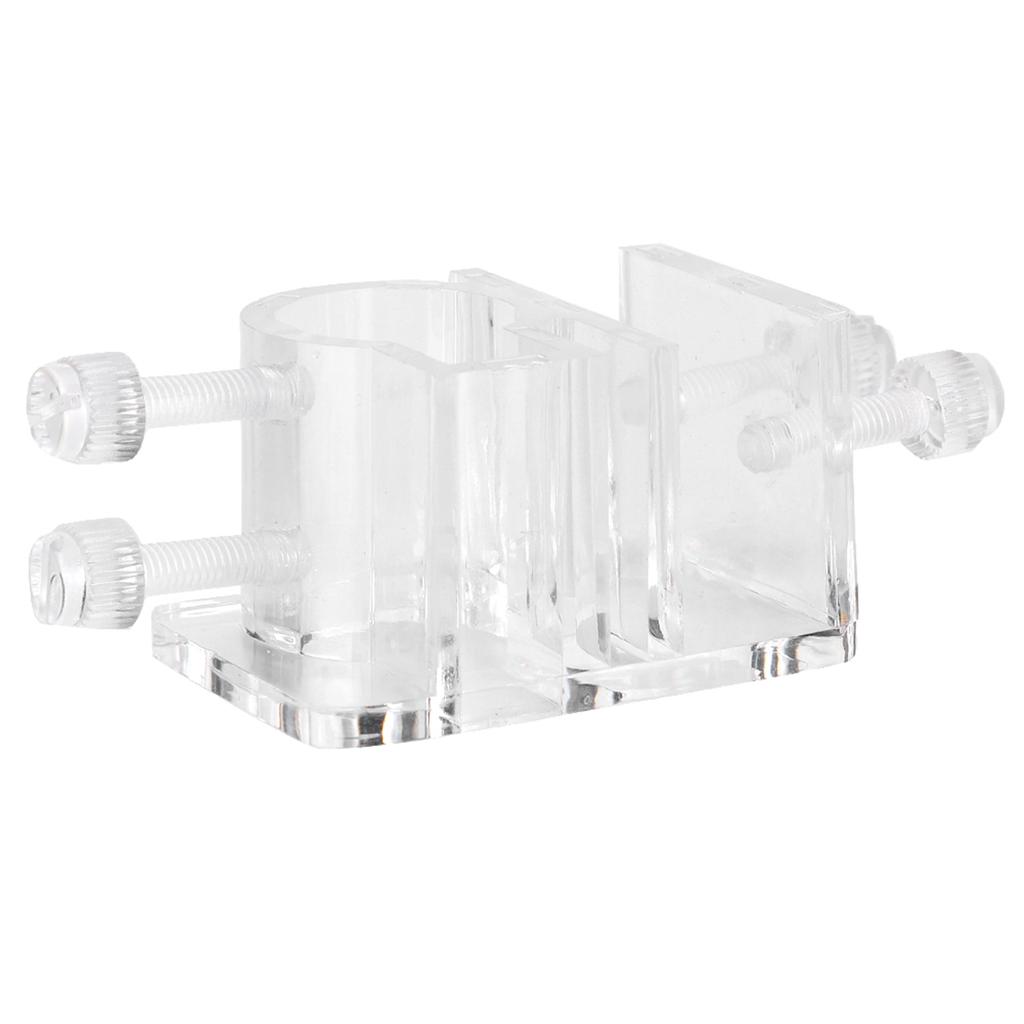 High Transparent Acrylic In and Out Water Pipe Fixation Clamp Single Hole for Fish   Aquarium